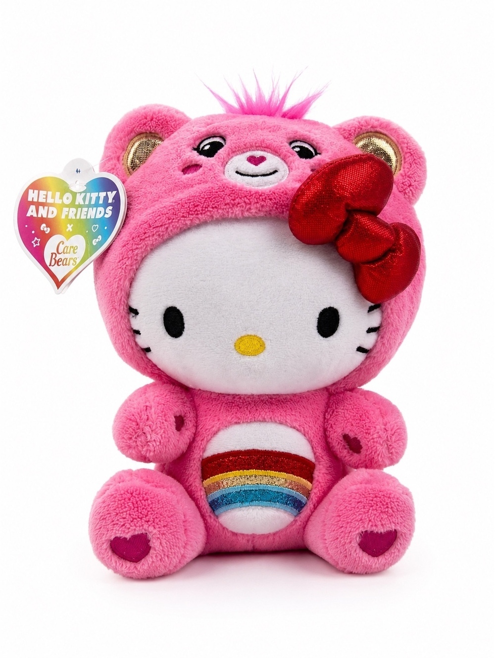 Hello Kitty & Care Bears Cheer Bear Plush NWT Sanrio Rainbow Stuffed Animal